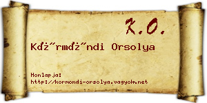 Körmöndi Orsolya névjegykártya