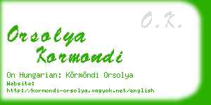 orsolya kormondi business card