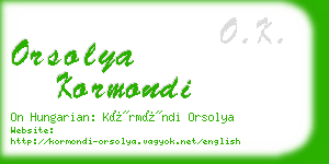 orsolya kormondi business card
